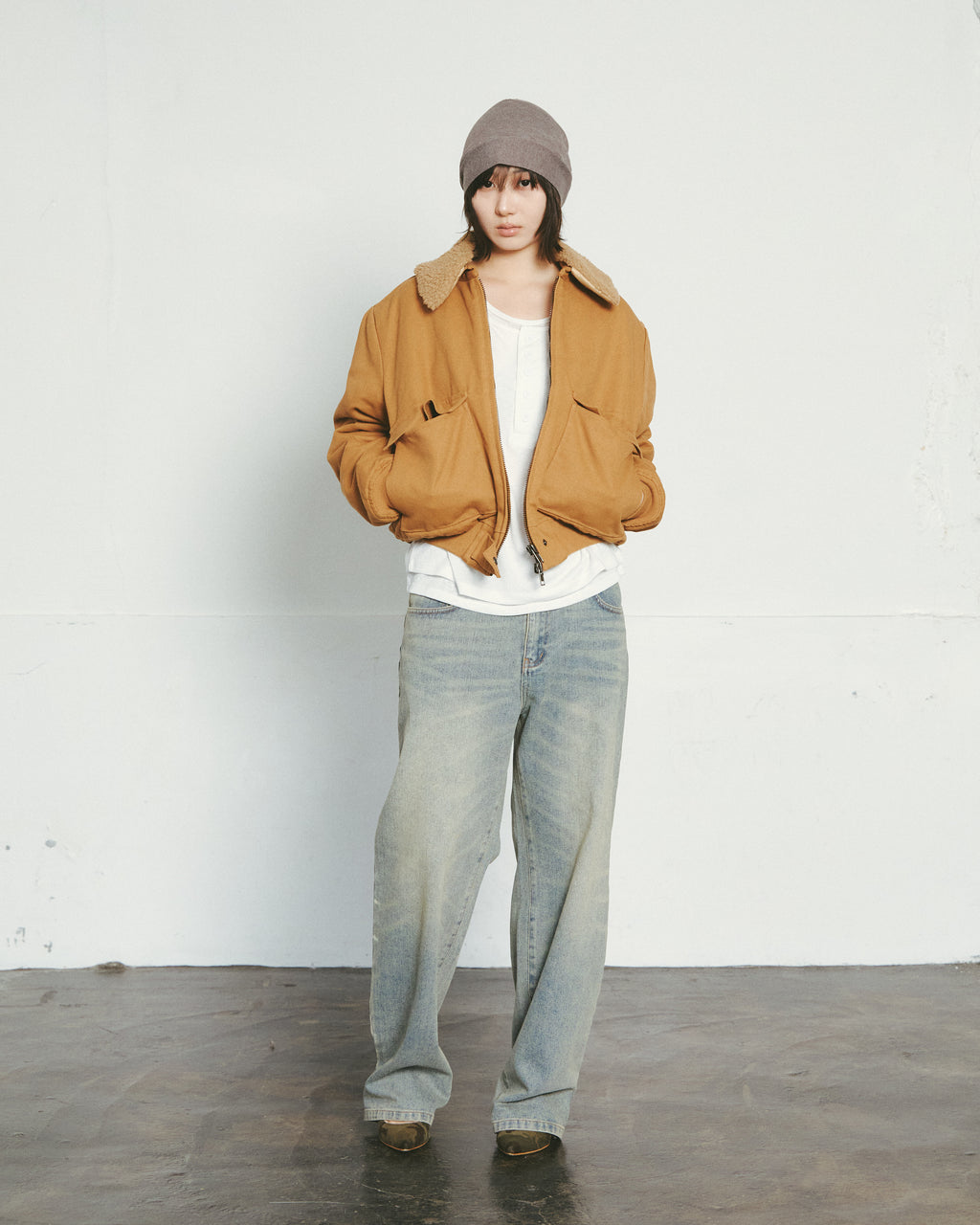 structured straight denim