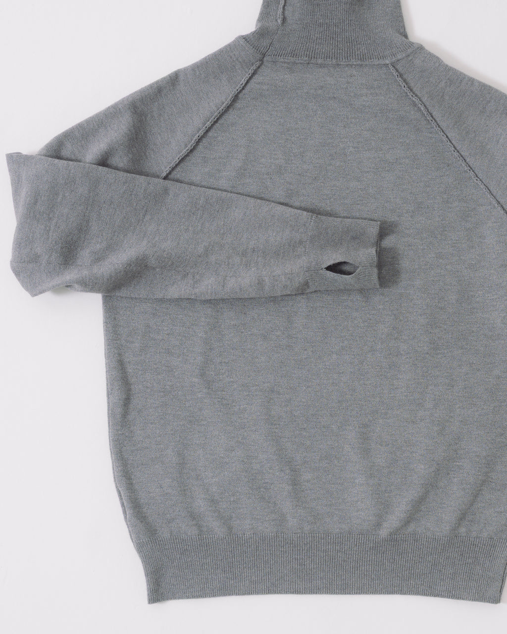 piped-trim raglan turtleneck