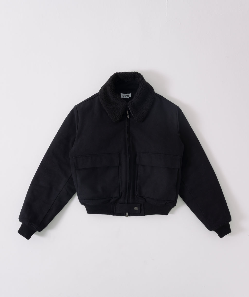 fur-collar aviator jacket