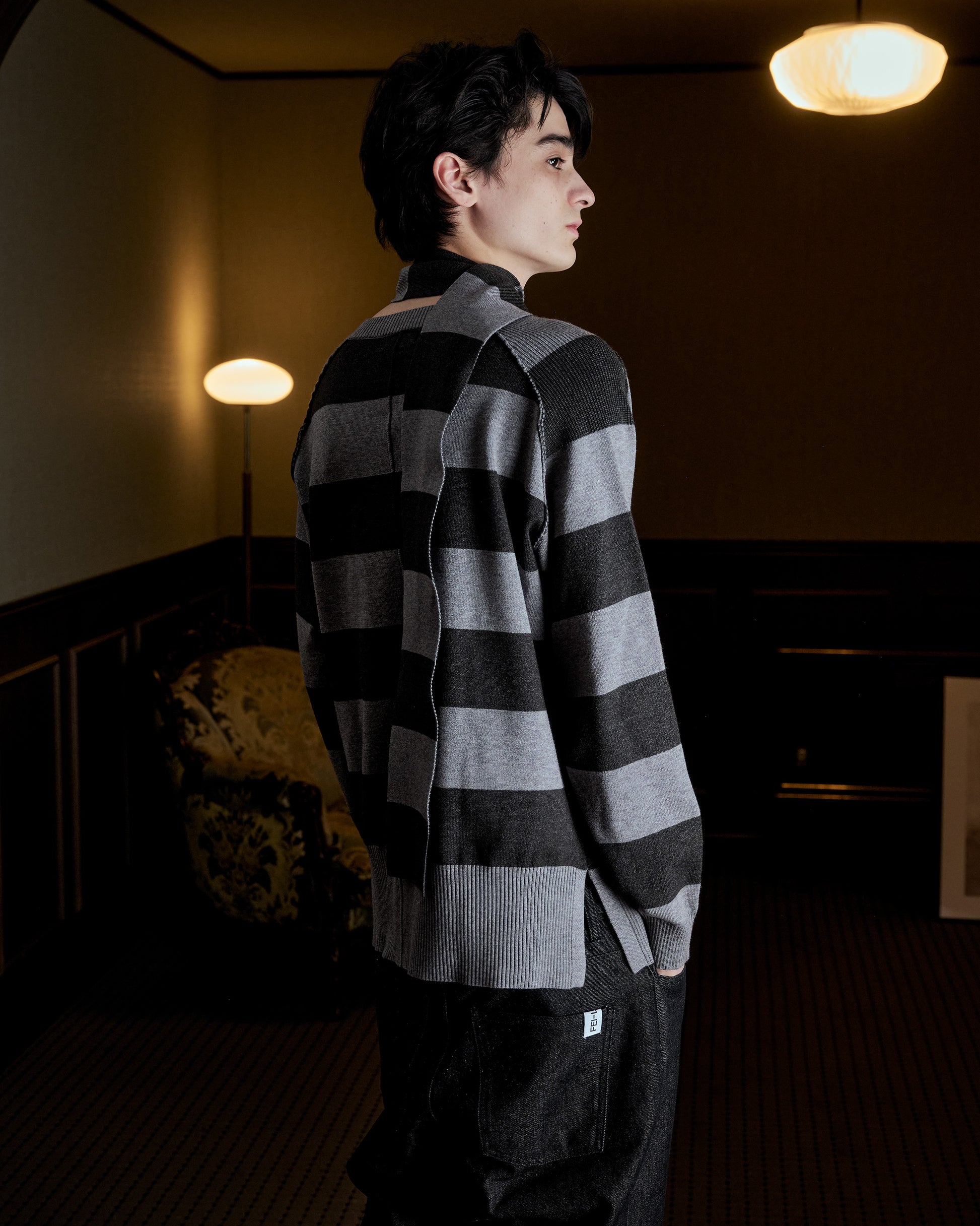 scarf set spring v neck knit