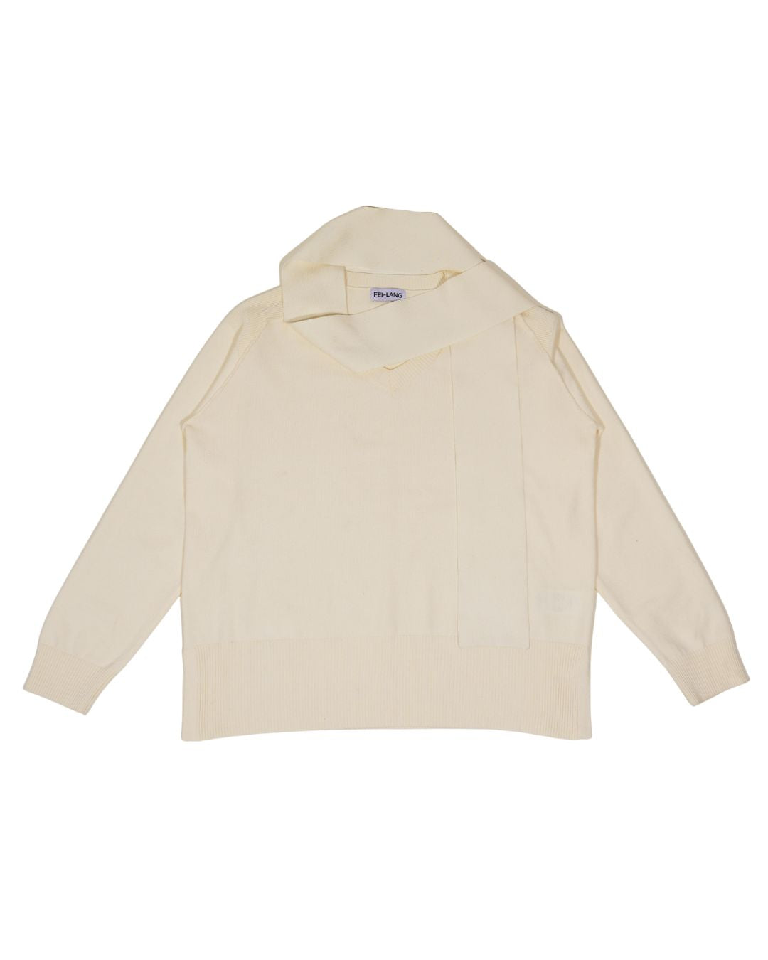 scarf set spring v neck knit