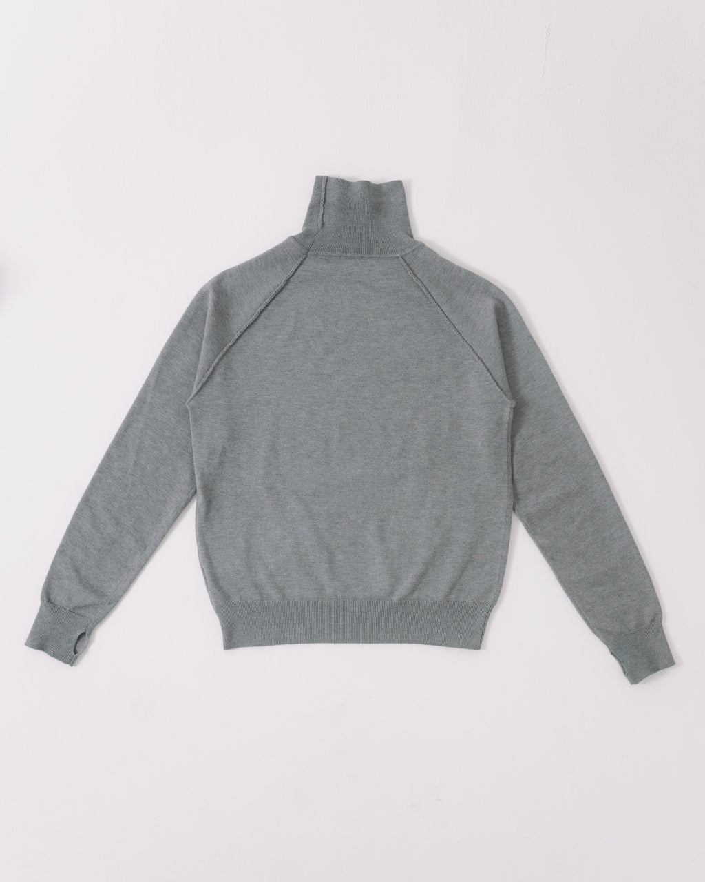 piped-trim raglan turtleneck