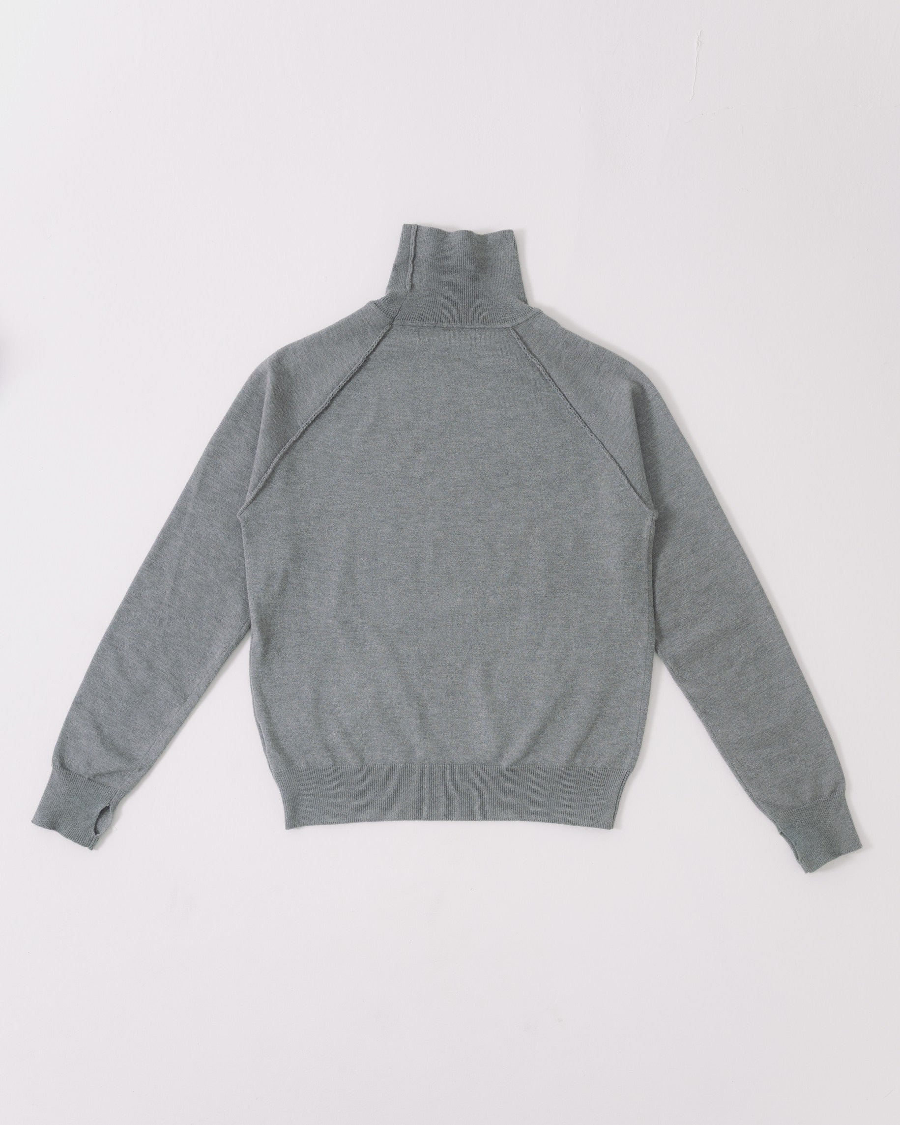 piped-trim raglan turtleneck