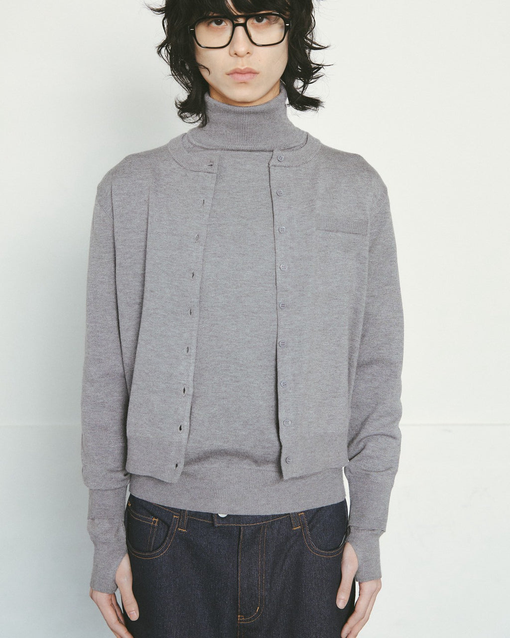 button-up cropped cardigan