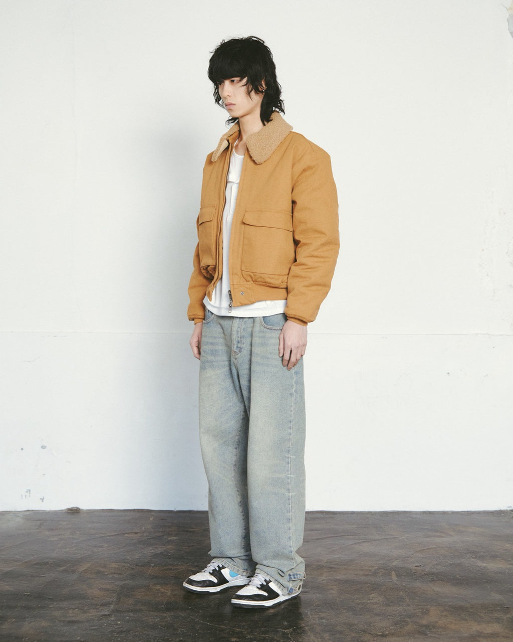 structured straight denim