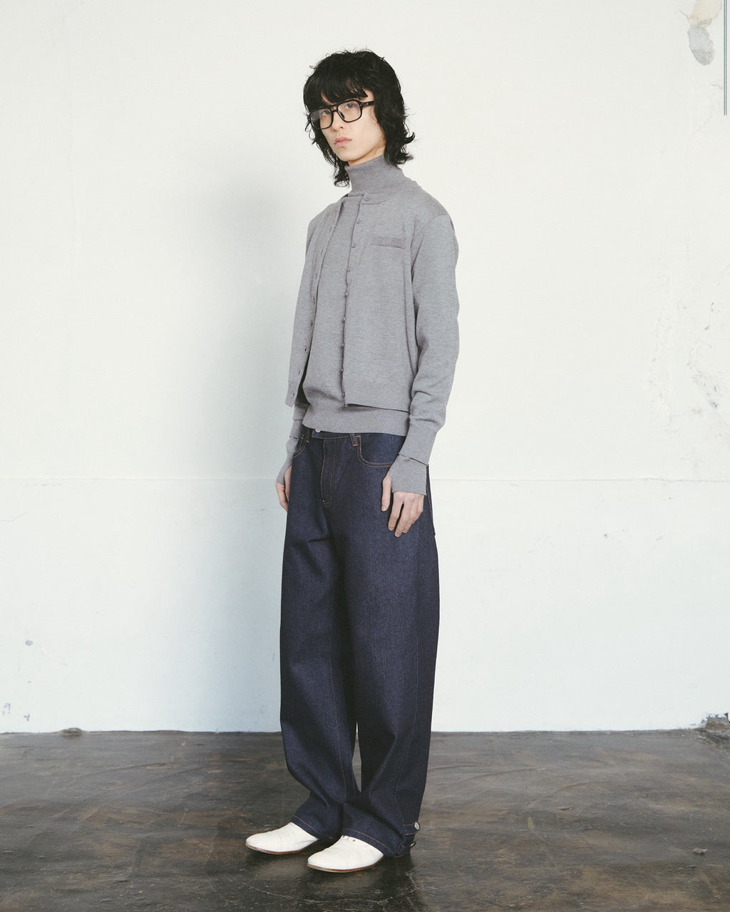 piped-trim raglan turtleneck