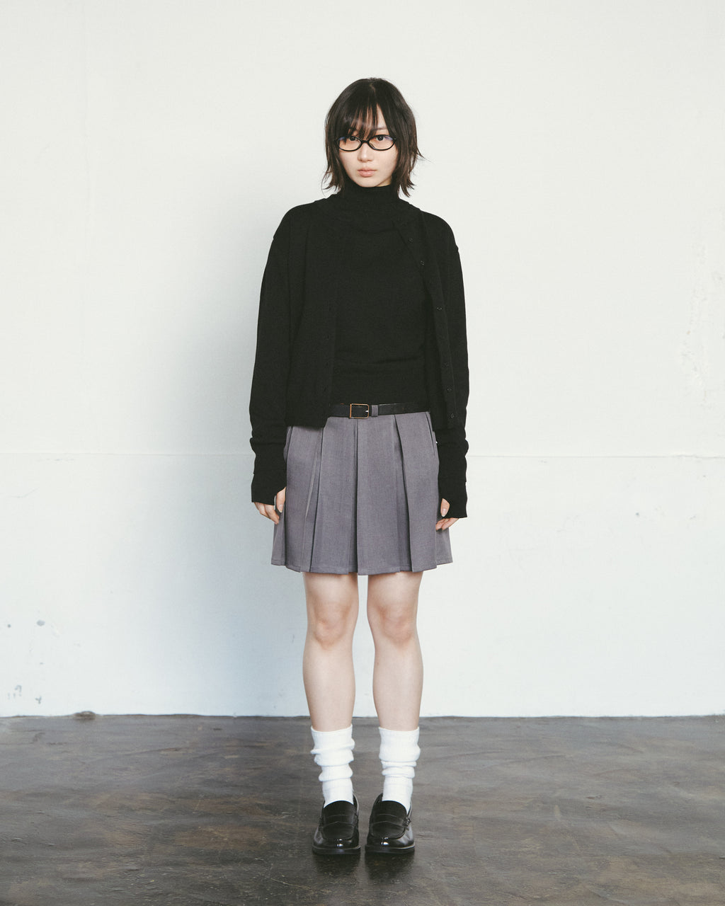 piped-trim raglan turtleneck
